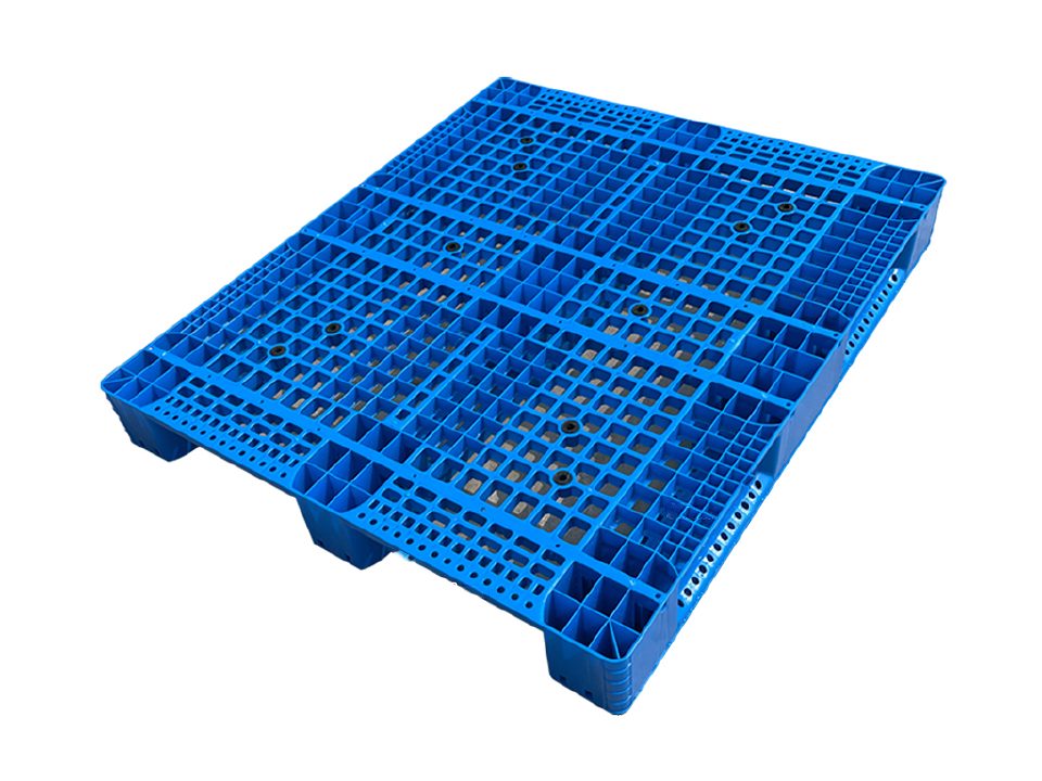 1412 open deck 3-runner plastic pallet